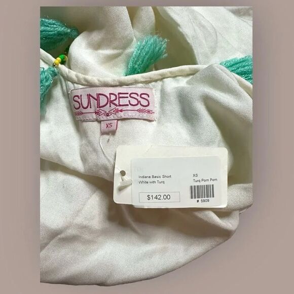 Sundress Basic Short White with Turq NWT - Picture 4 of 4